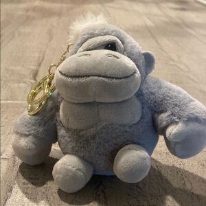 Plush Gray Gorilla Keychain